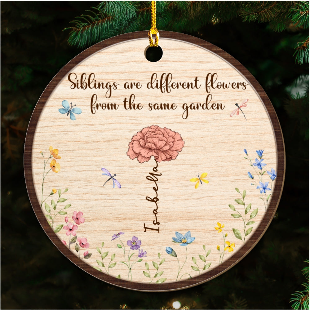 Sisters Are Different Blooms  - Personalized Custom Wood Ornament