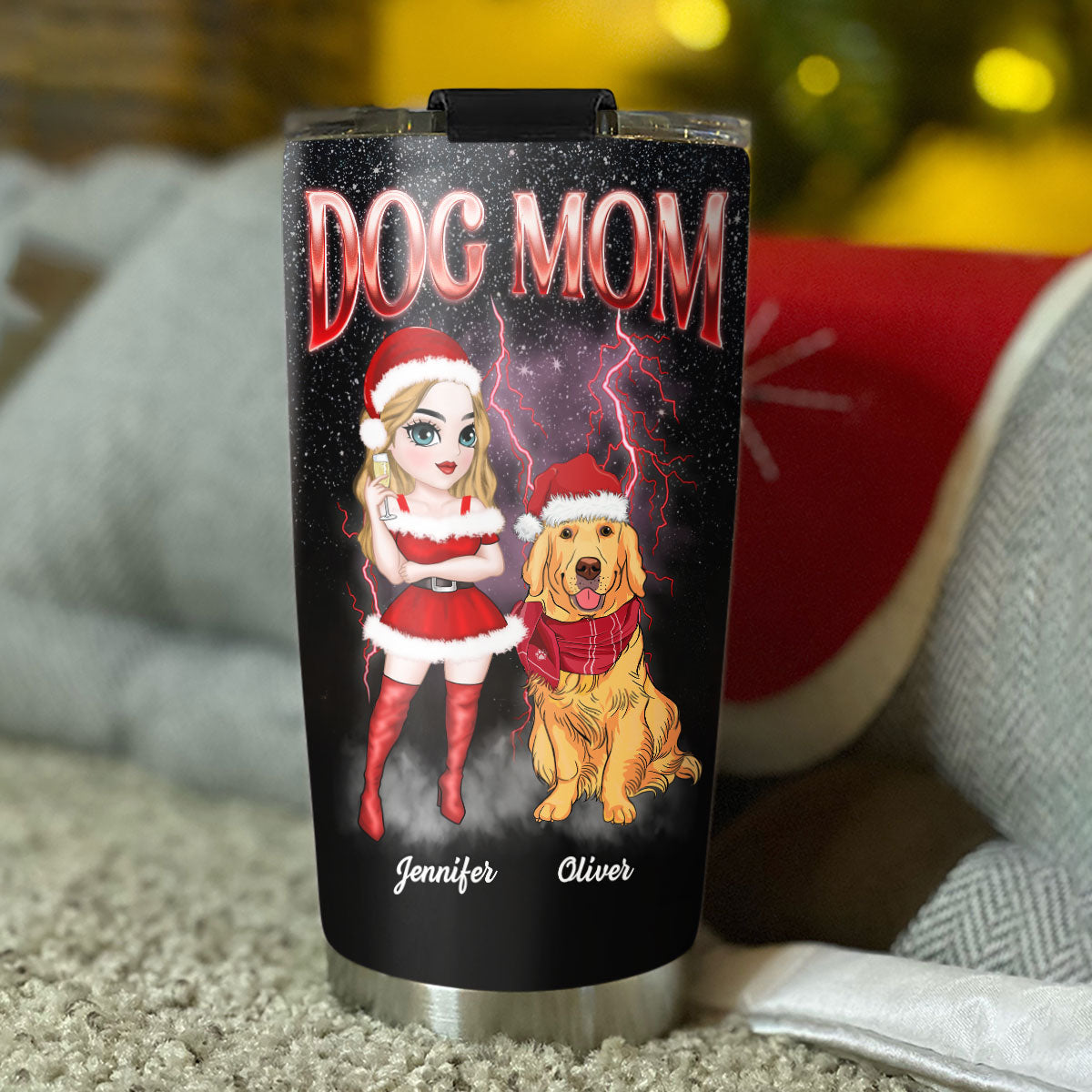Dog Mom Vintage - Personalized Custom Tumbler