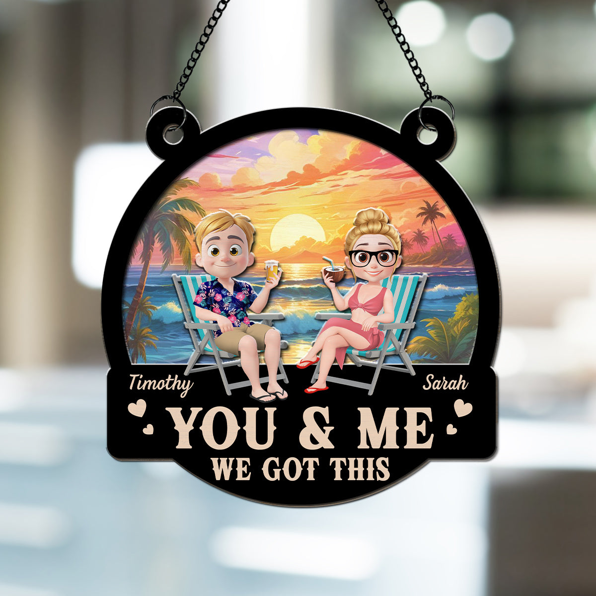 Summer You And Me - Personalized Custom Suncatcher