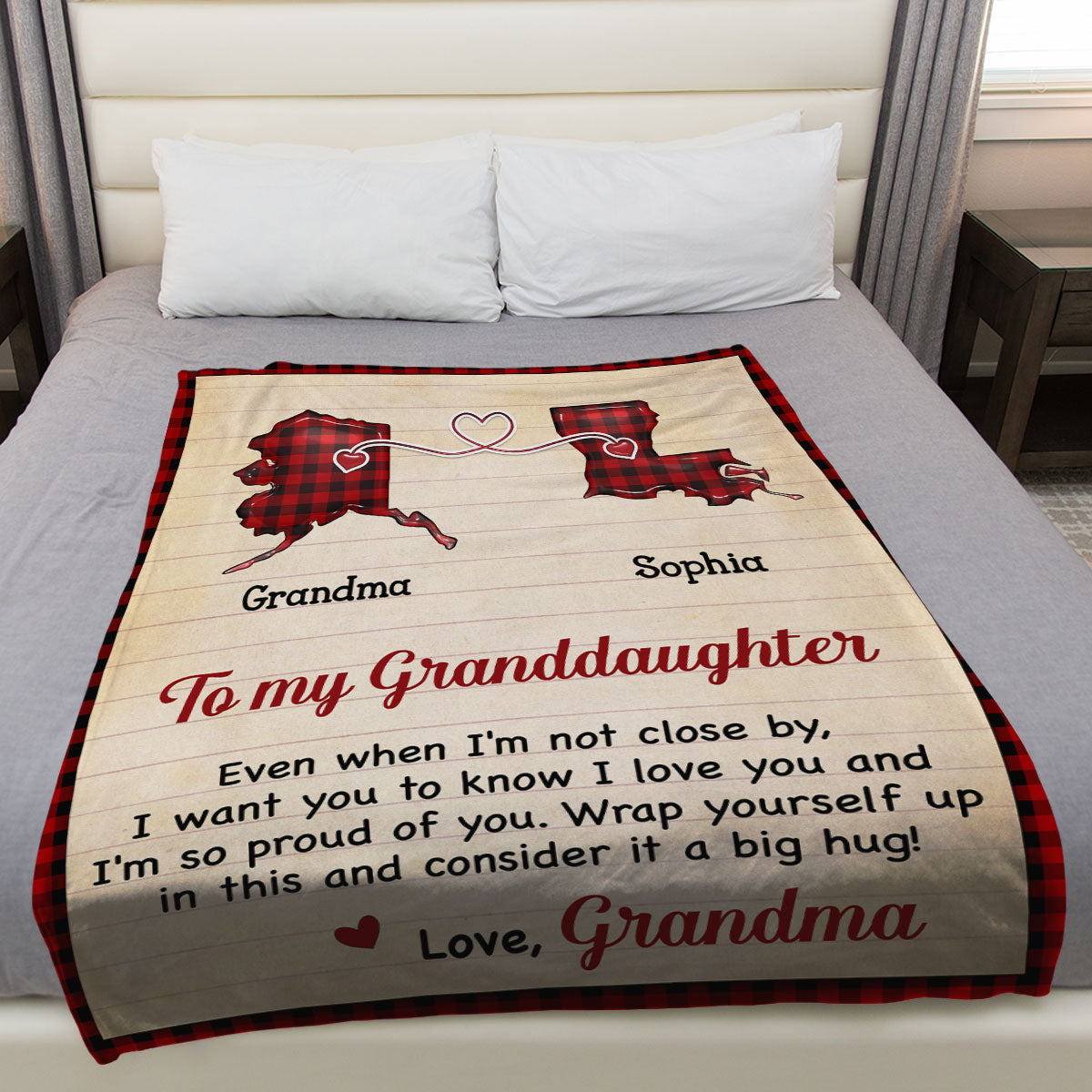 Big Hug Long Distance Gift - Personalized Custom Fleece Blanket