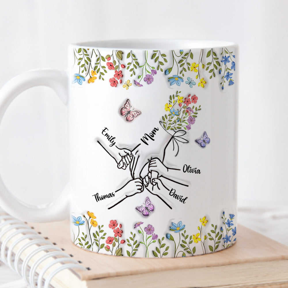 Her Hands Hold My Heart - Personalized Custom 3D Inflated Effect Mug