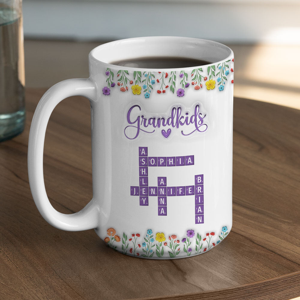 Love My Grandkids Crossword - Personalized Custom 3D Inflated Effect Mug