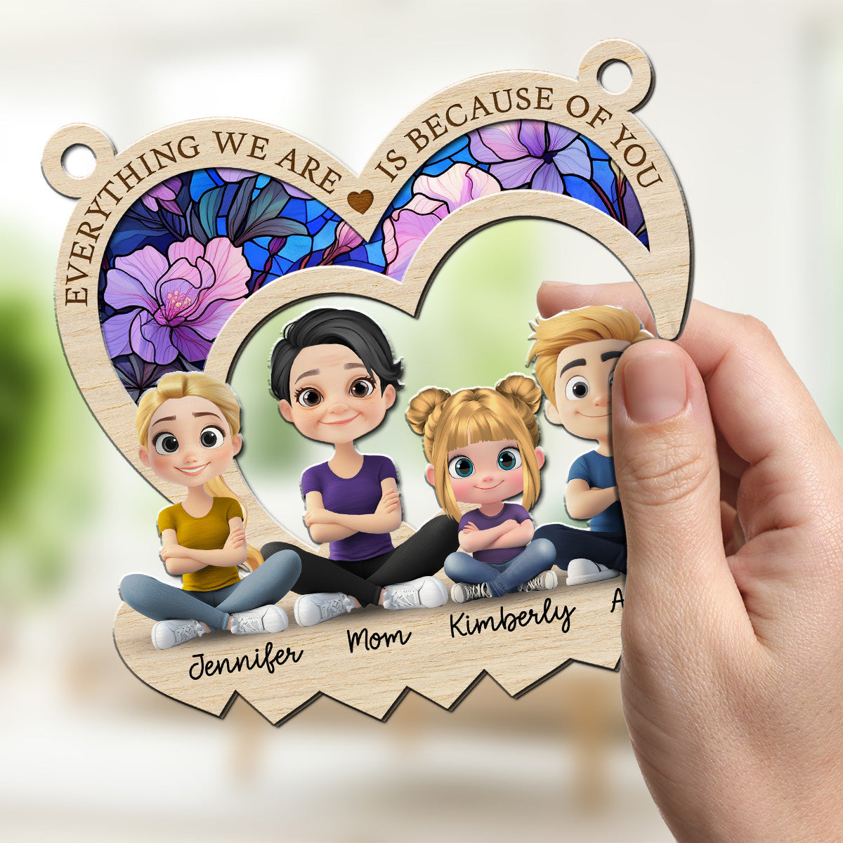 Mom You Raised Me With Love - Personalized Custom Suncatcher