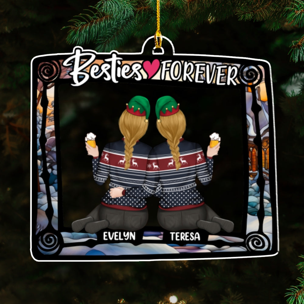 Besties Always And Forever - Personalized Custom Acrylic Ornament