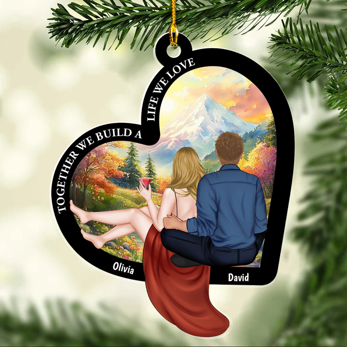 Together We Build A Life We Love - Personalized Custom Acrylic Ornament