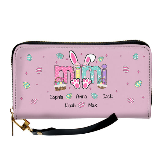 The Heart Of Grandma Is Pure Gold - Personalized Custom Leather Wallet