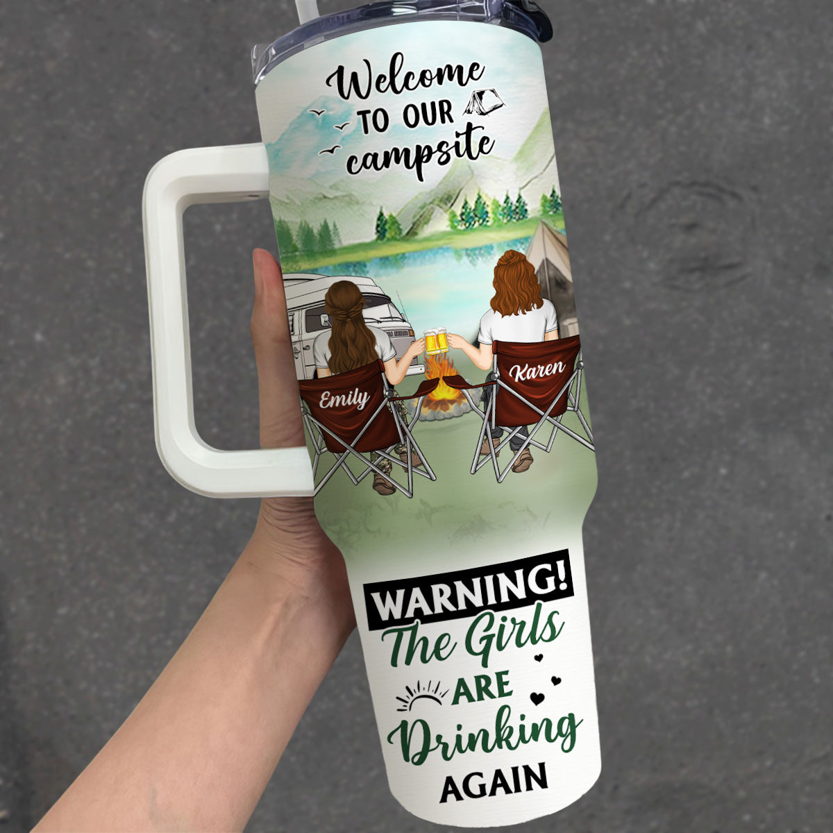 Welcome To Our Campsite - Personalized Custom 40 Oz Tumbler