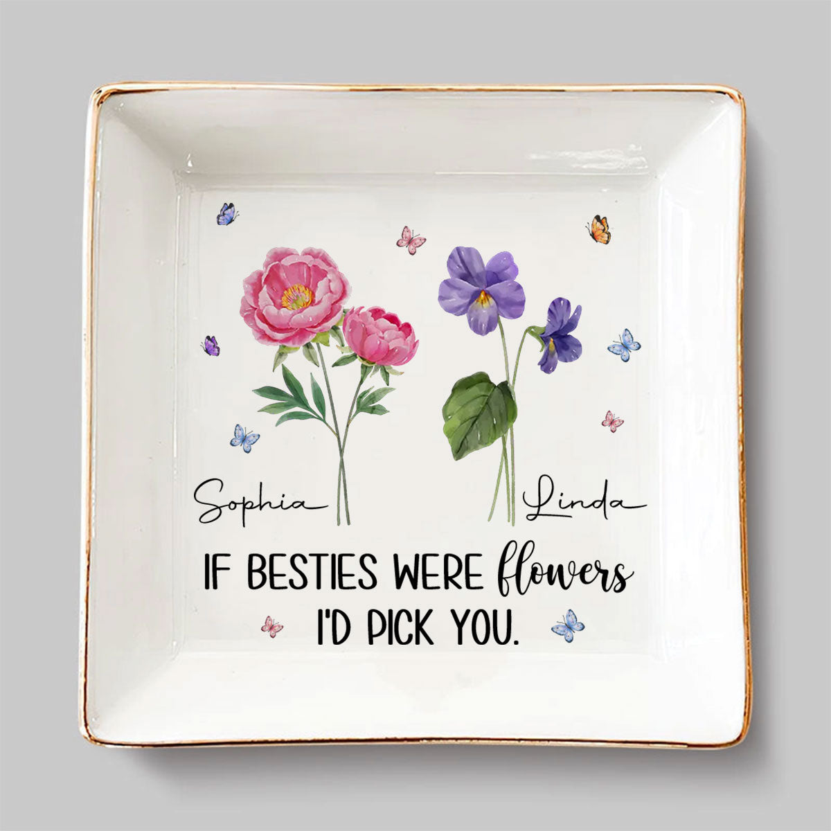 Like Wildflowers, We're Better Together  - Personalized Custom Jewelry Dish