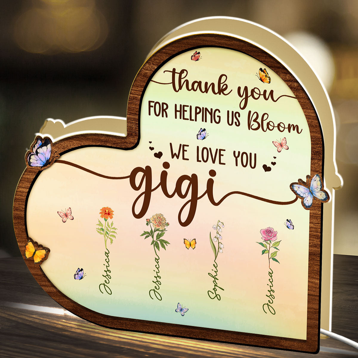 Helping Bloom - Personalized Custom Light Box