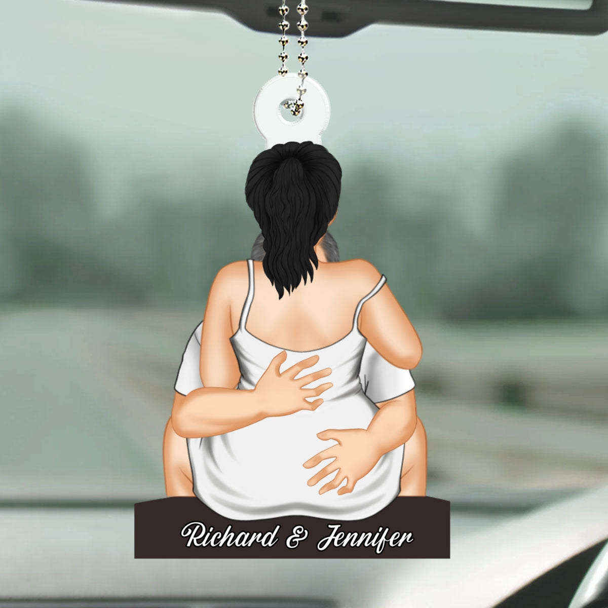 Couple Kissing - Personalized Custom Car Ornament