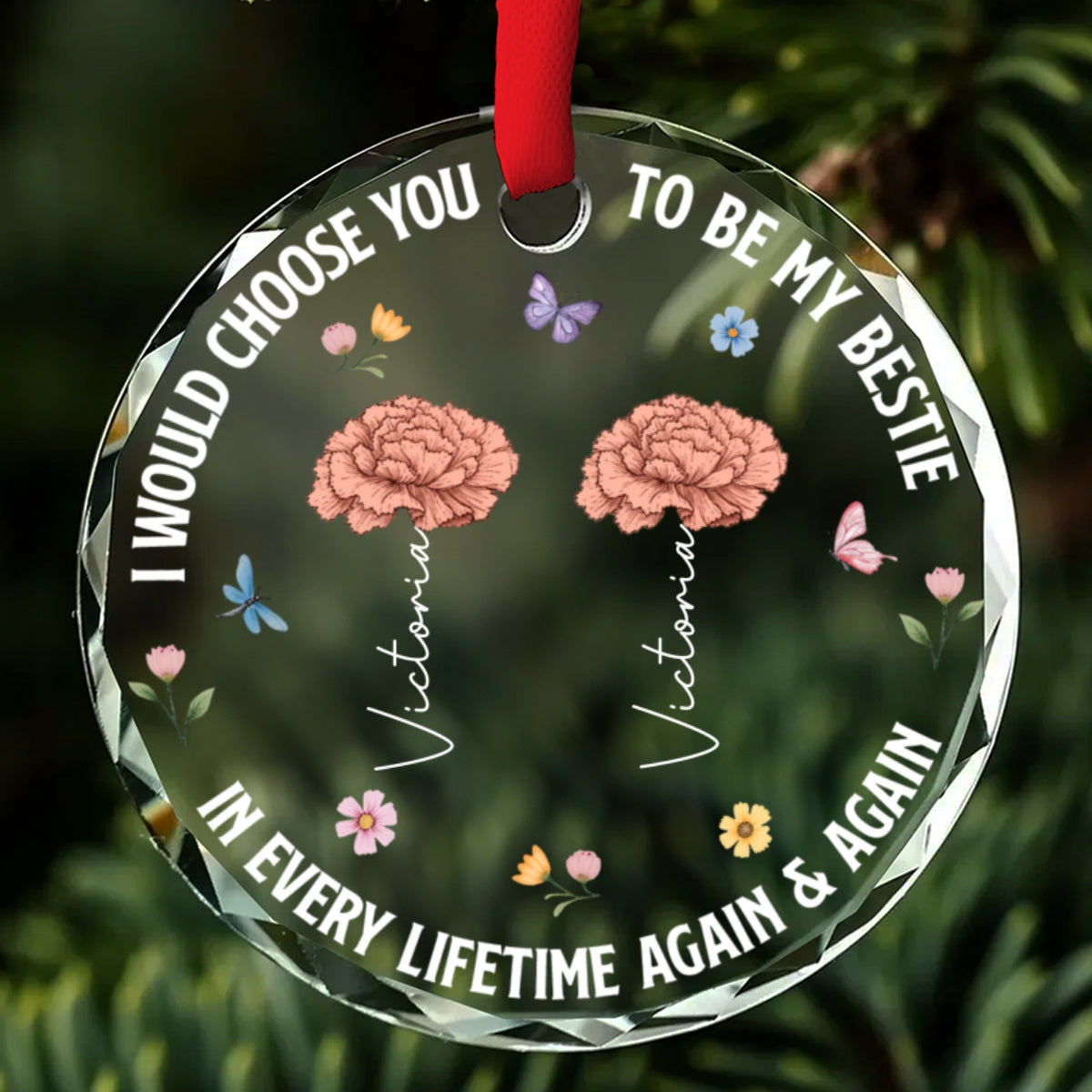 Choose You To Be My Sister - Personalized Custom Glass Ornament