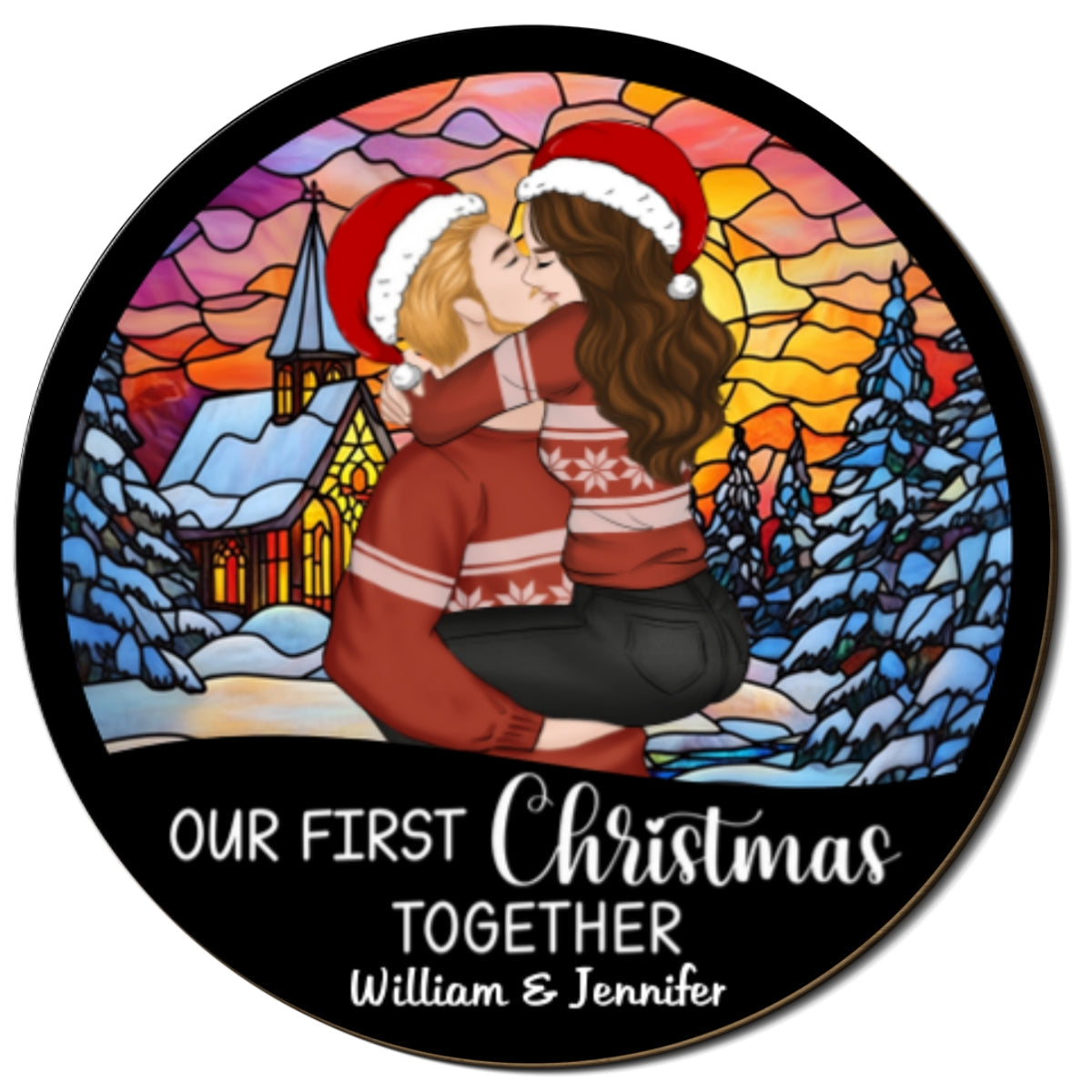 Our First Christmas Together  - Personalized Custom Car Visor Clip