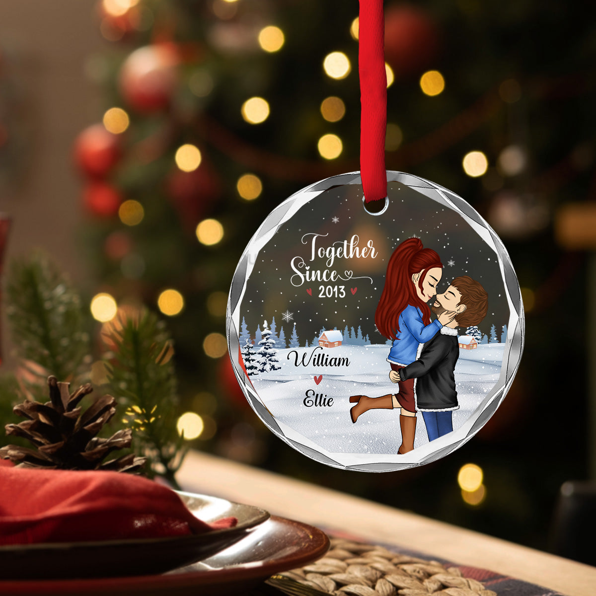 Our First Christmas 2024 - Personalized Custom Glass Ornament