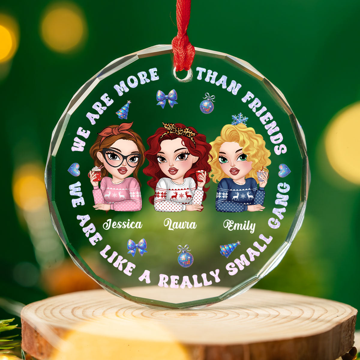Together We Conquer Every Storm - Personalized Custom Glass Ornament