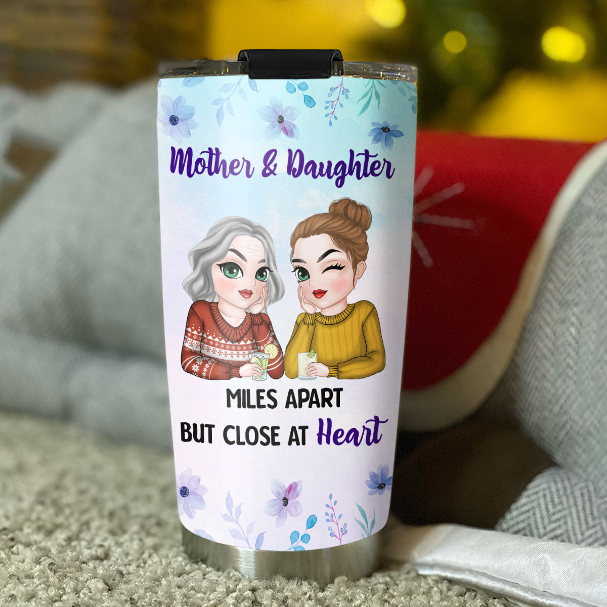 Never Apart Mom And Daughter - Personalized Custom Tumbler