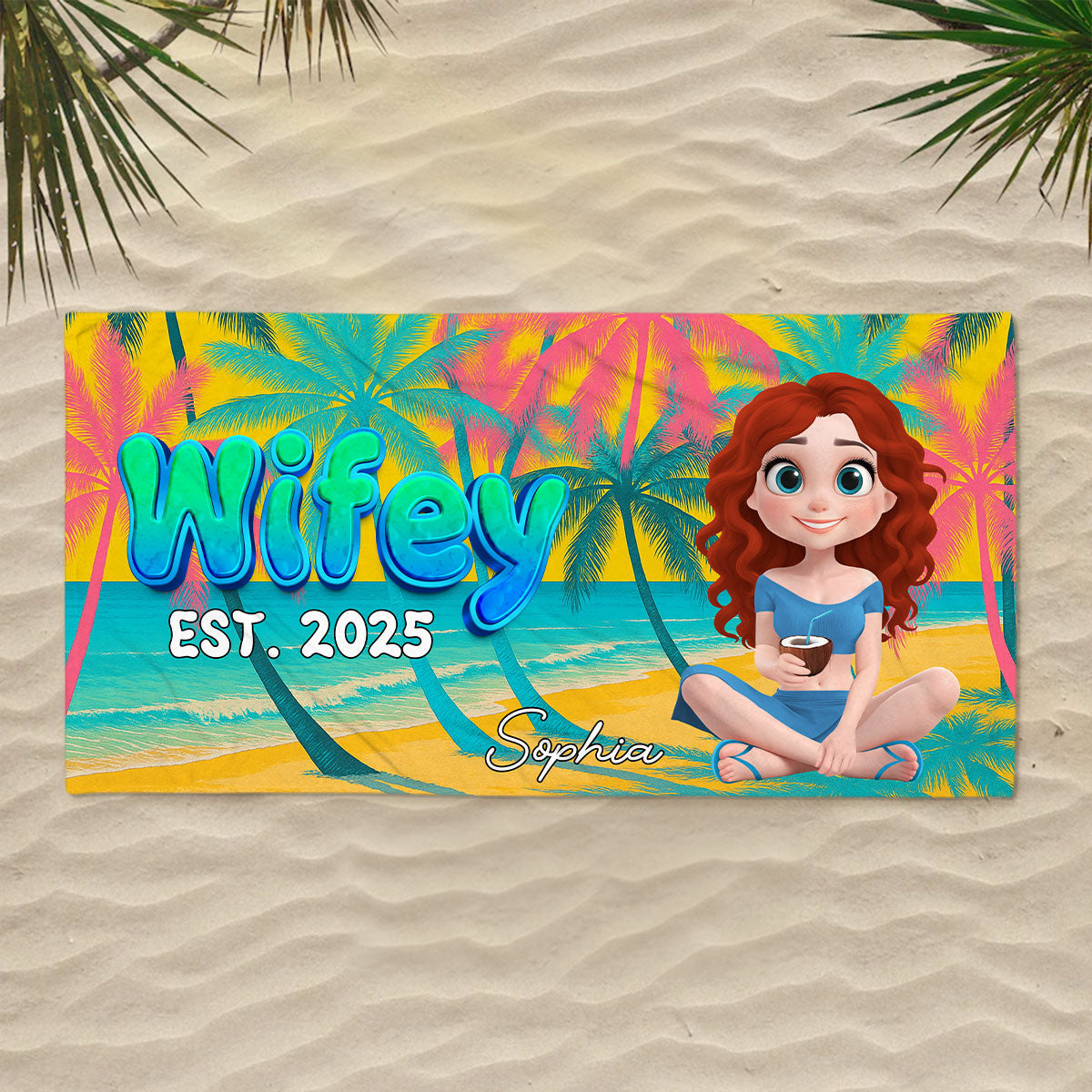 Mr and Mrs Honeymoon - Personalized Custom Beach Towel