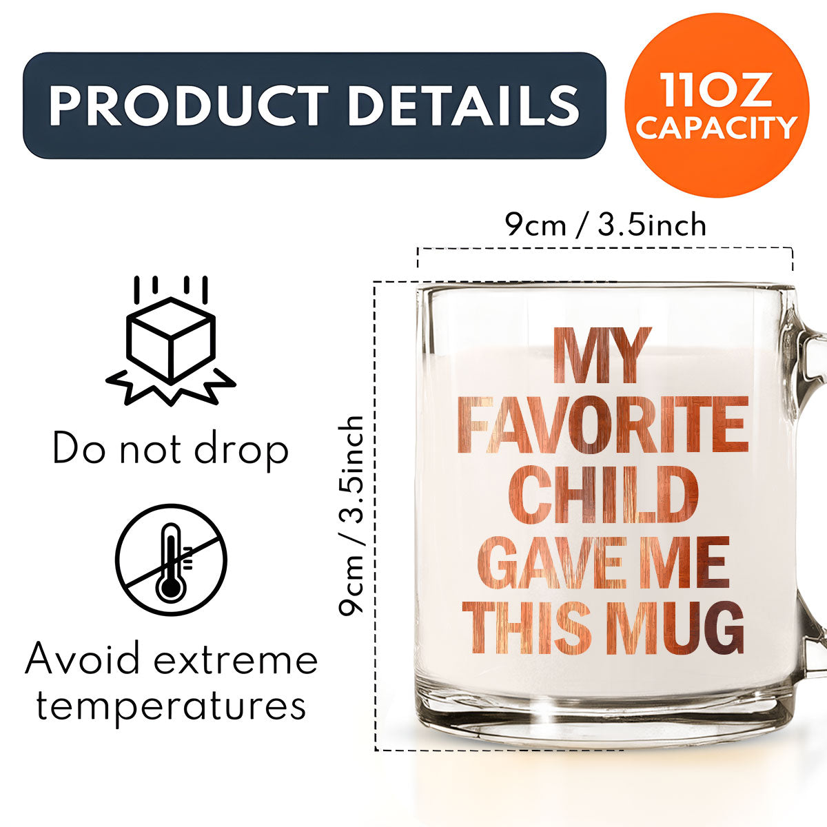 My Favorite Child Gave Me This Mug - Personalized Custom Glass Mug