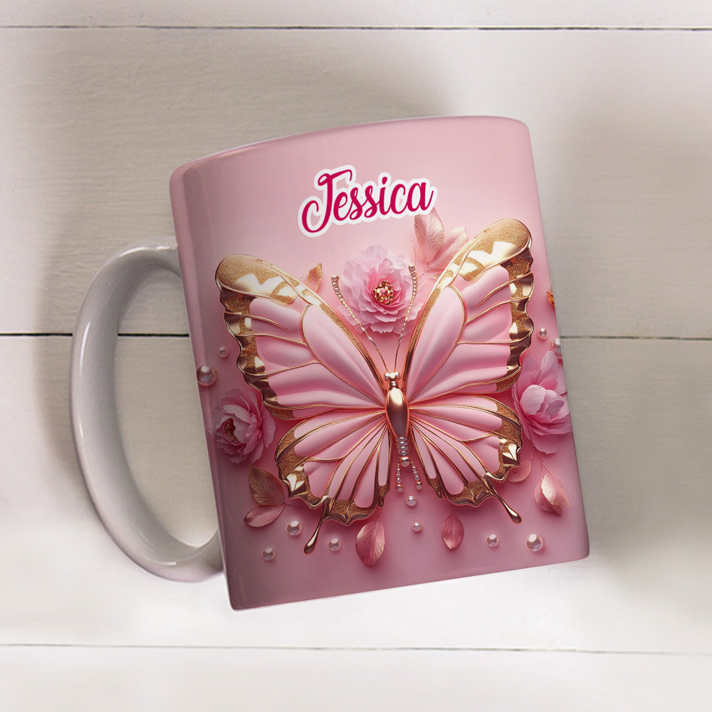 Butterfly Beautiful - Personalized Custom 3D Effect Coffee Mug