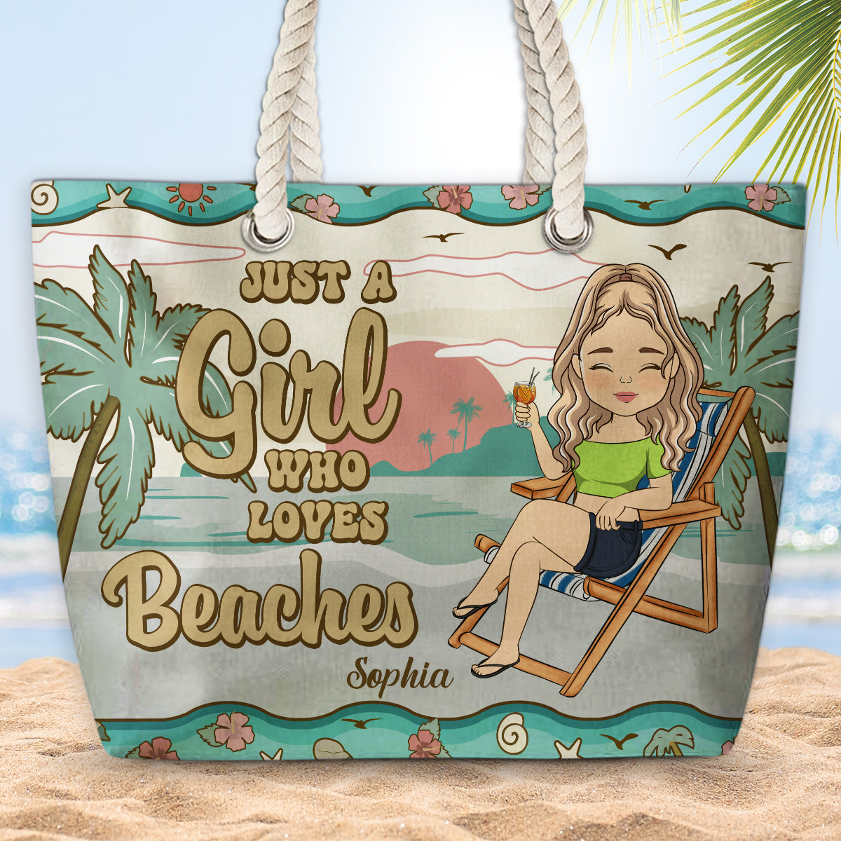 Hola Beaches- Personalized Beach Bag