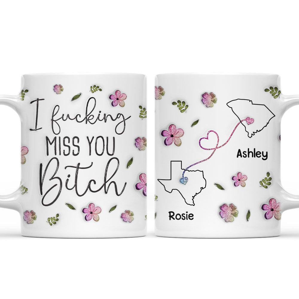 I Miss You My Bestie Version 2 - Personalized Custom 3D Inflated Effect Mug