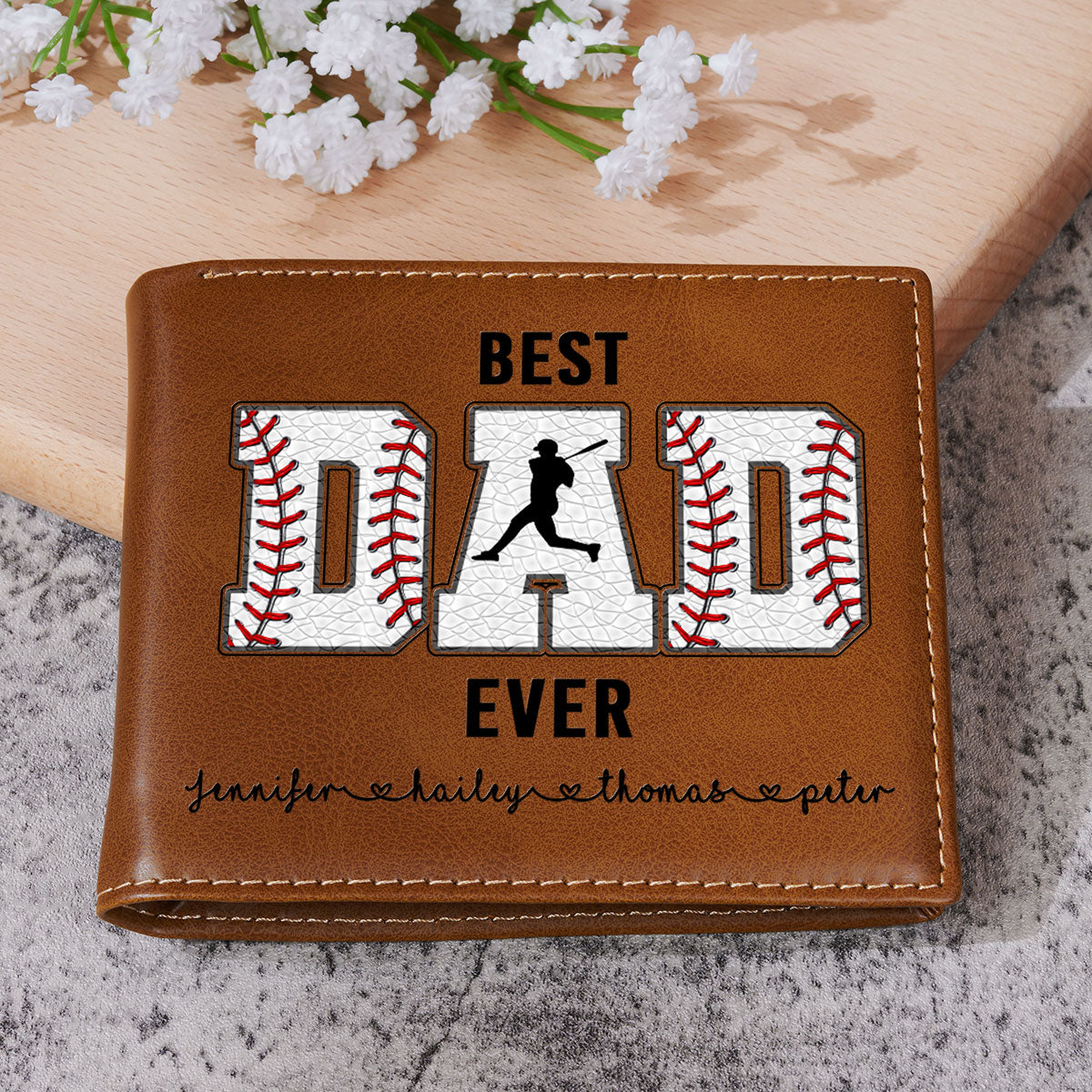 My Best Coach And Biggest Fan - Personalized Custom Printed Men Leather Wallet