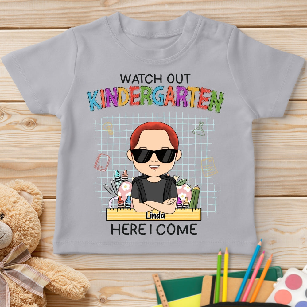 Watch Out First Grade Here I Come - Personalized Custom Youth T-shirt