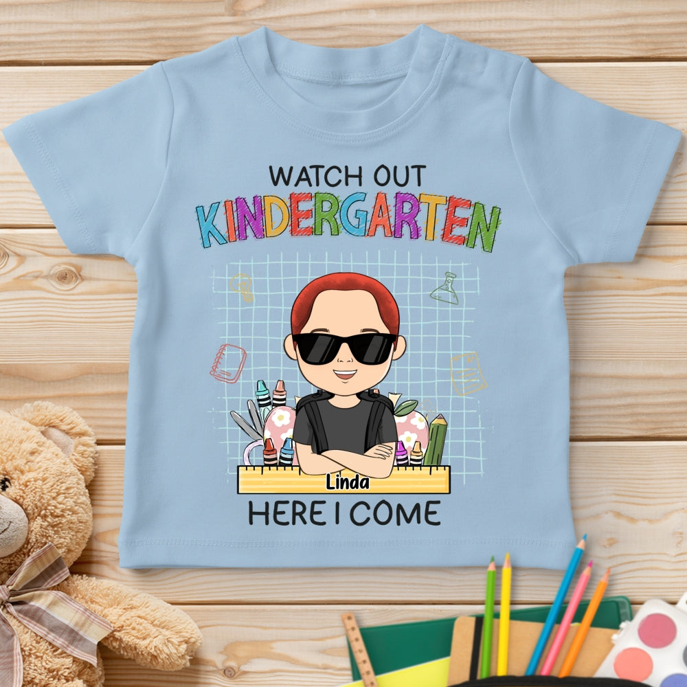 Watch Out First Grade Here I Come - Personalized Custom Youth T-shirt