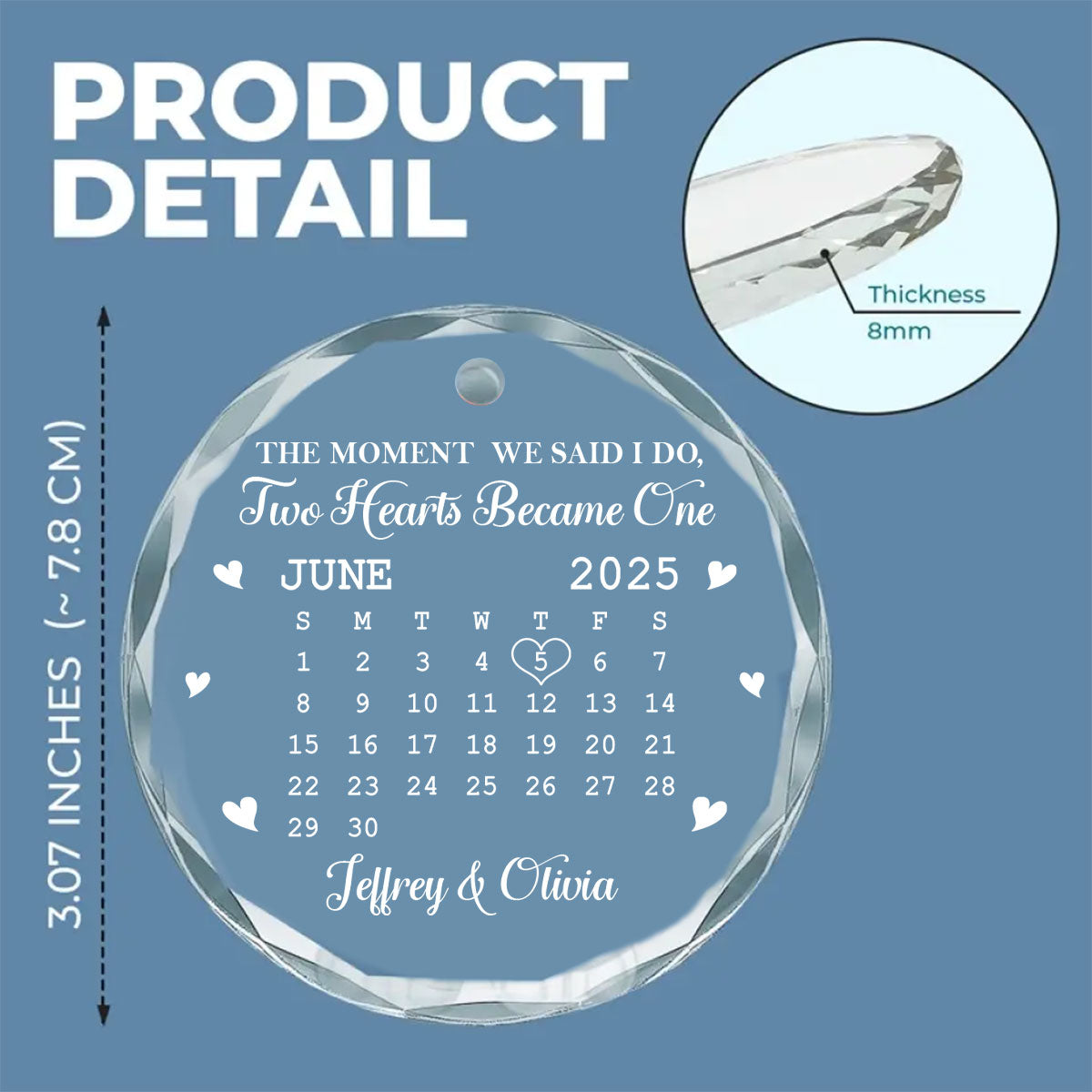 The Moment We Said I Do - Personalized Custom Glass Ornament