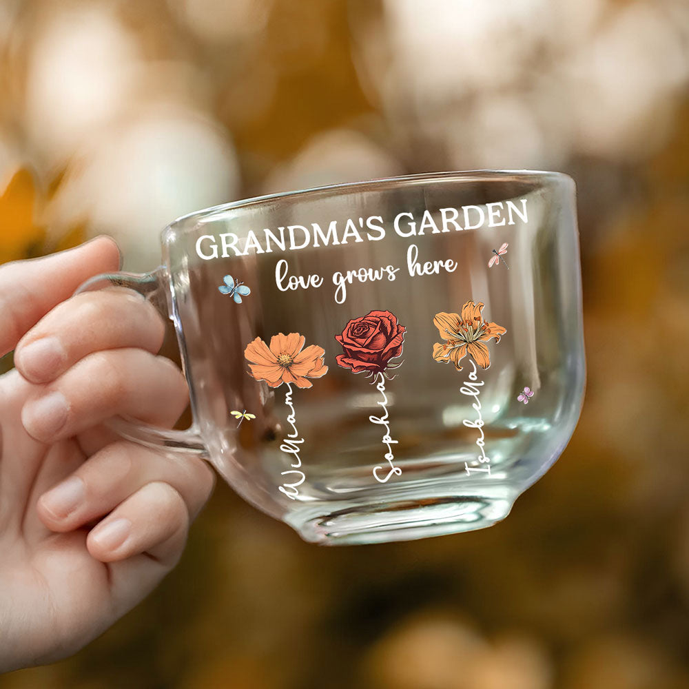 Grandma Garden - Personalized Custom Glass Tea Cup