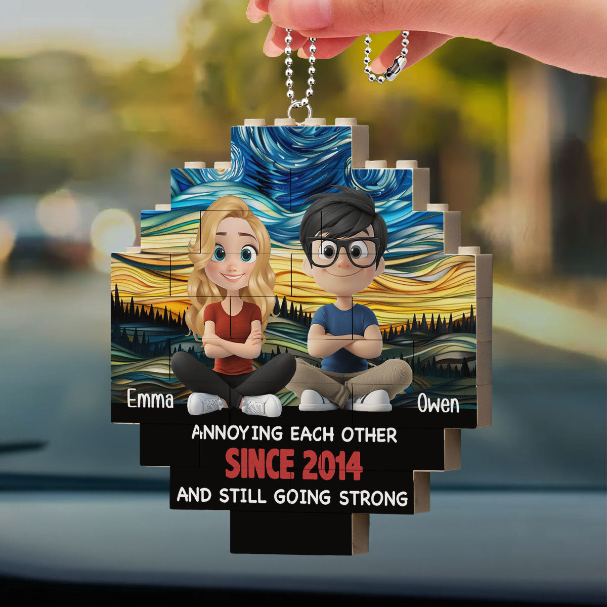 Together Forever - Personalized Custom Puzzle Car Ornament