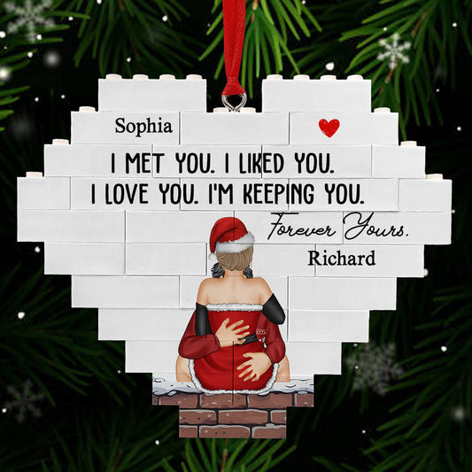 Keeping You Forever - Personalized Custom Heart Puzzle Ornament