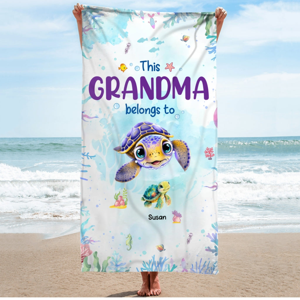 I Love Being Nana - Personalized Custom Beach Towel