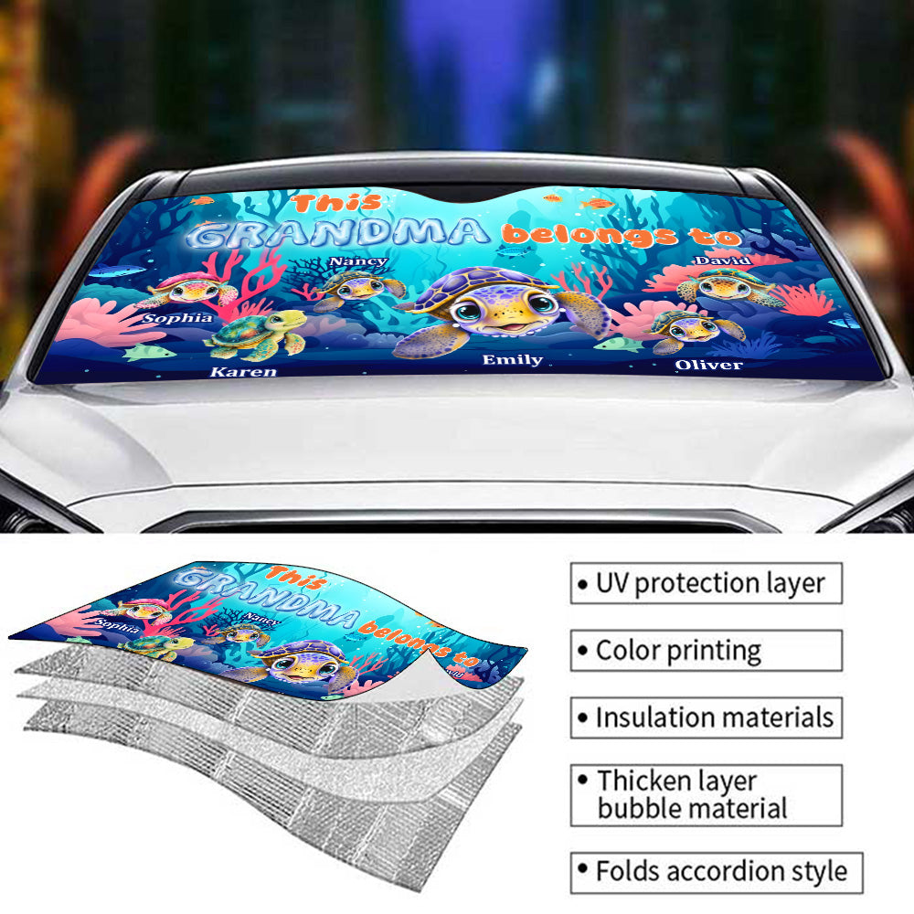 Grandma Turtle - Personalized Custom Car Sunshade
