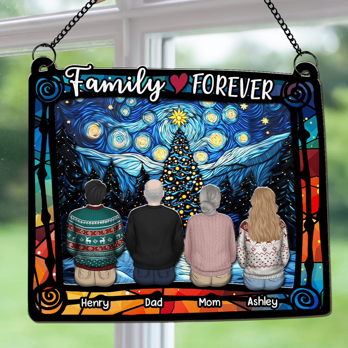 Family Ties That Last Forever - Personalized Custom Suncatcher