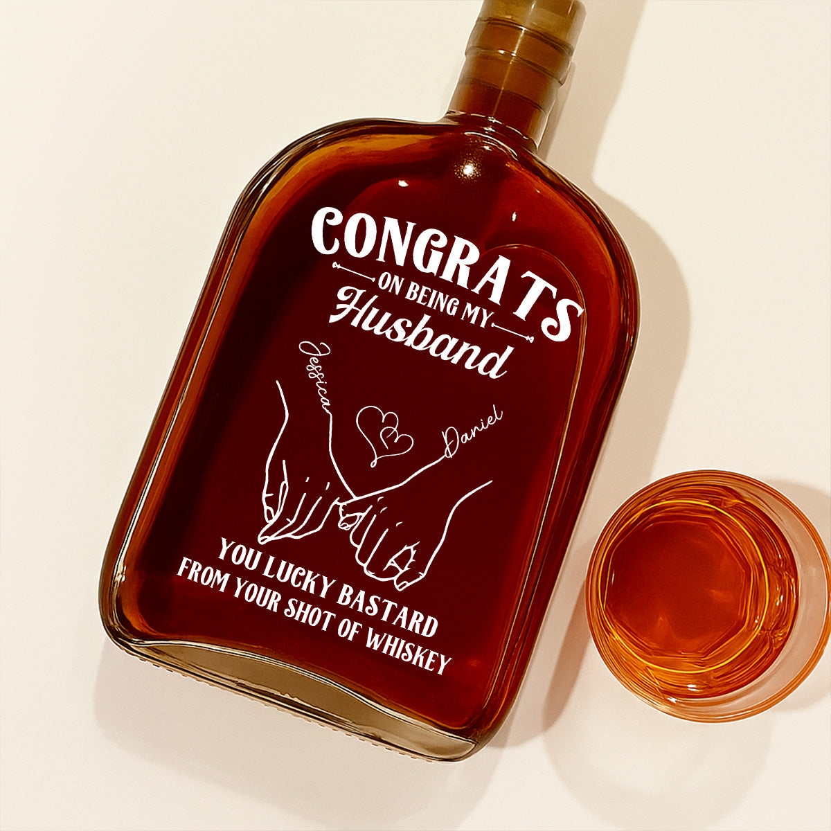 Congrats On Being My Husband - Personalized Custom Spirits Decanter