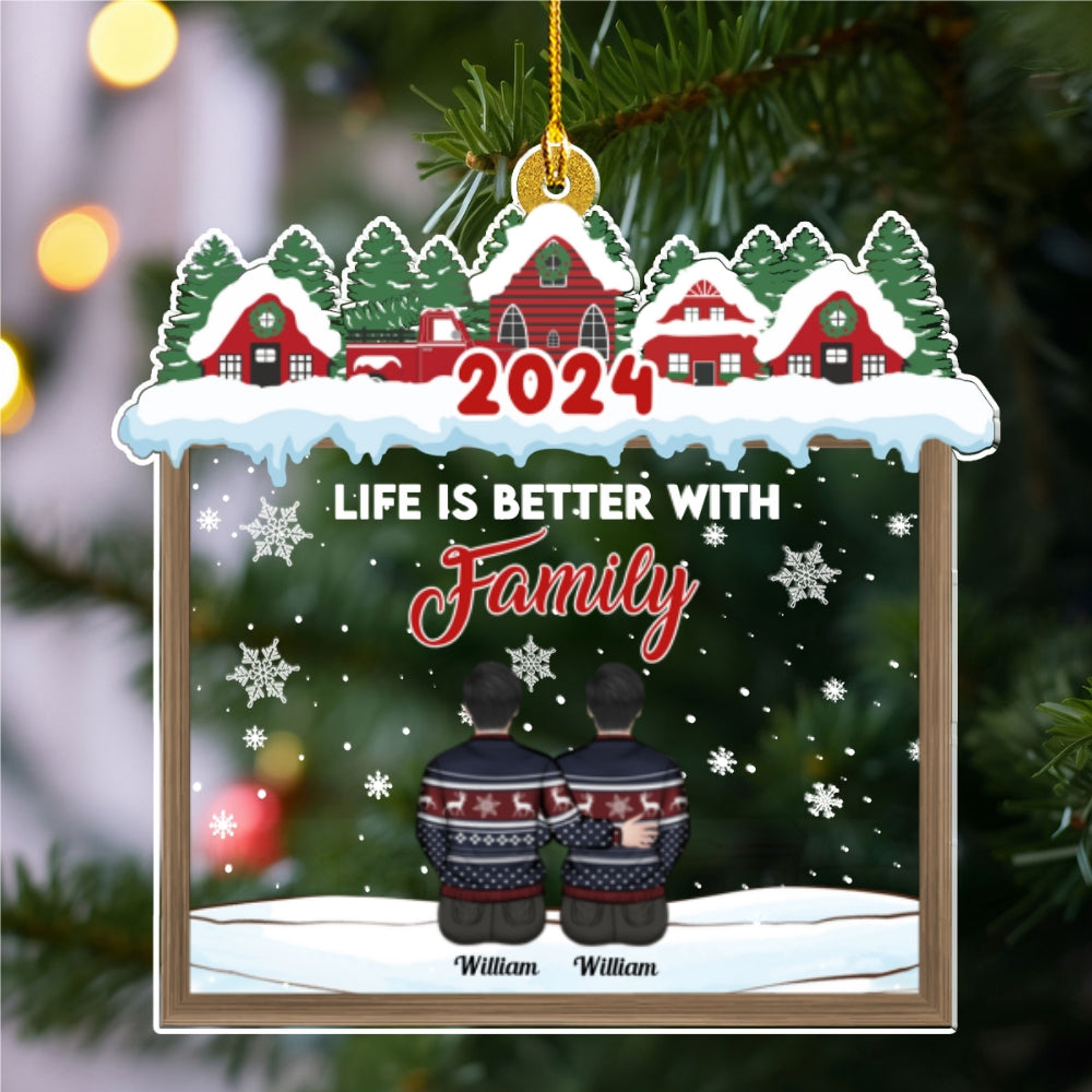 Life Is Better With Siblings - Personalized Custom Acrylic Ornament