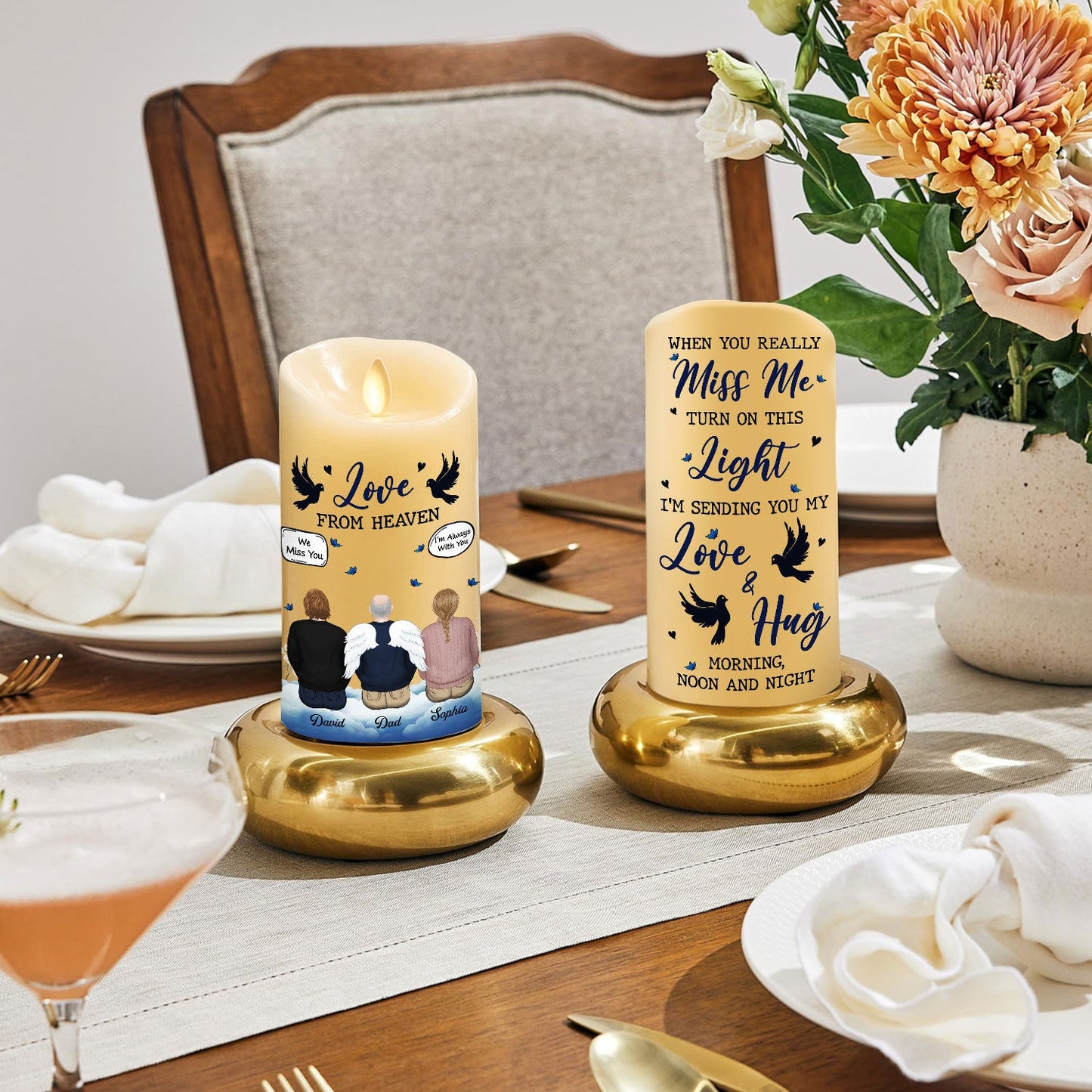 Love From Heaven - Personalized Custom LED Candle