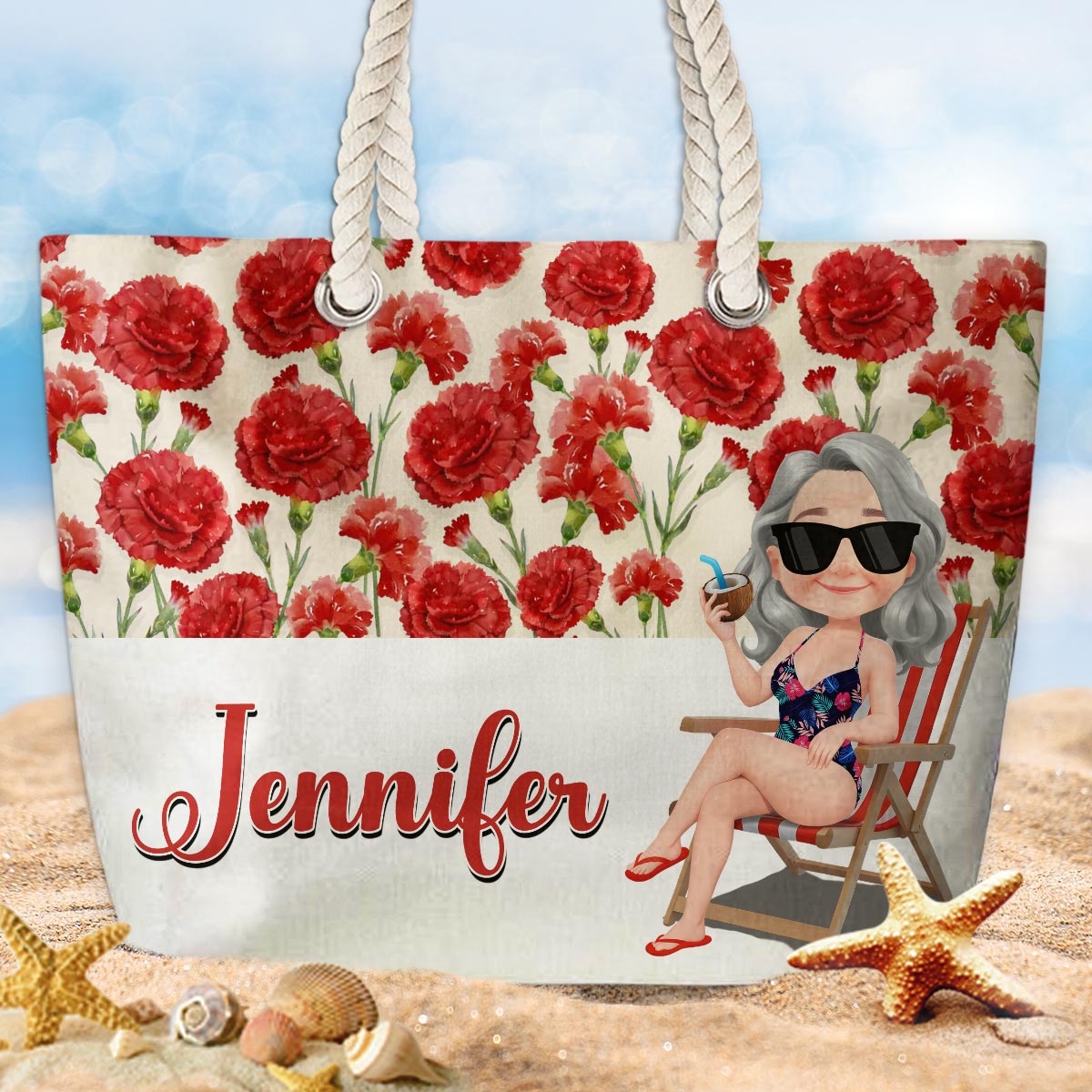 Sassy Summer Vibes - Personalized Custom Beach Bag