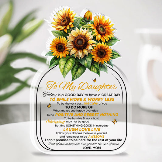 Sunflower Love Letter To Daughter - Personalized Custom Acrylic Plaque