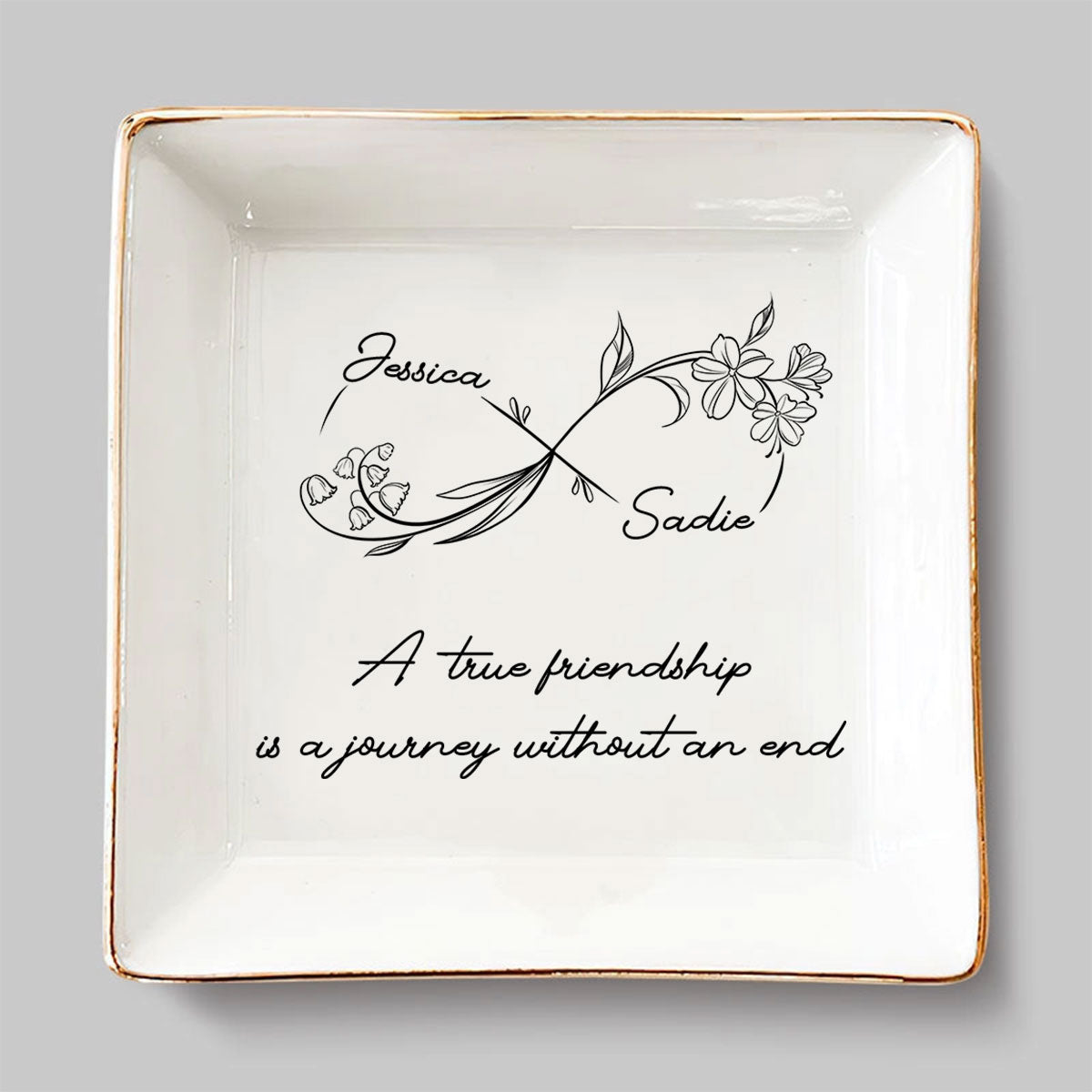 Journey Of Friendship - Personalized Custom Jewelry Dish