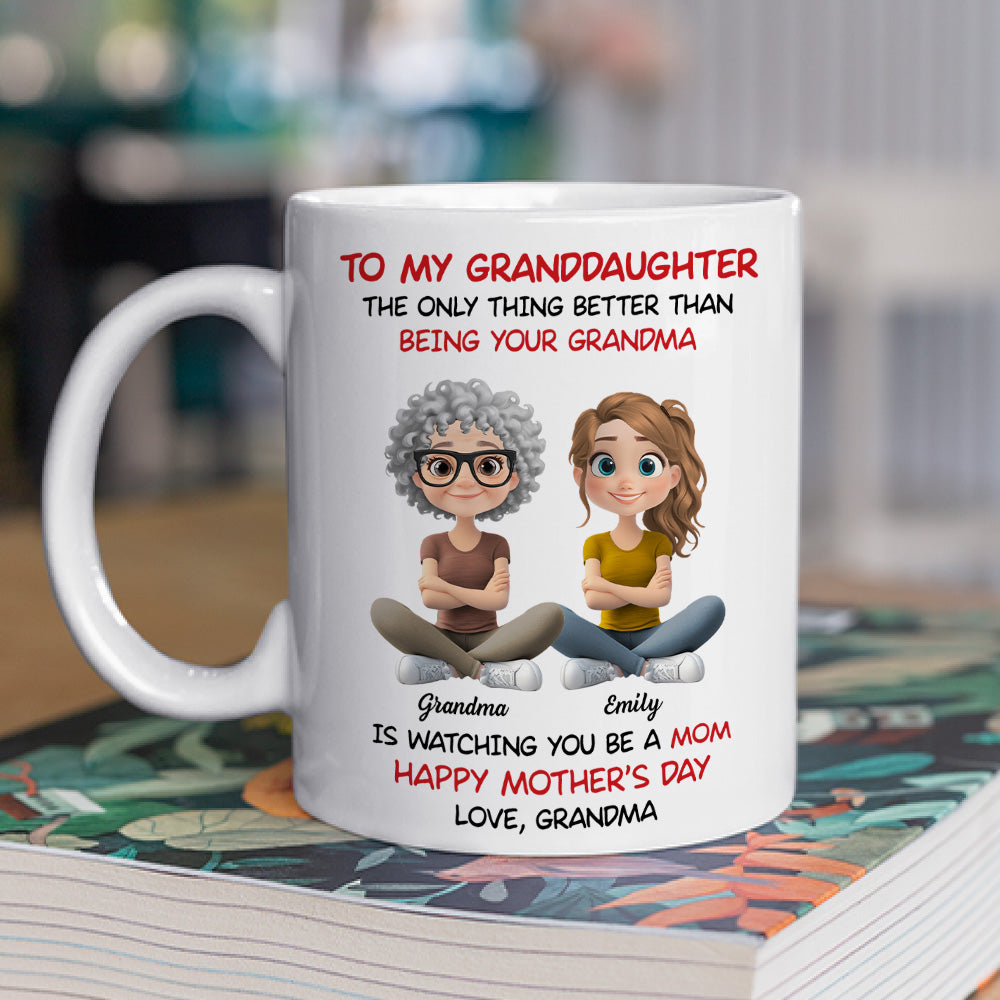 To My Granddaughter Cartoonize - Personalized Custom Coffee Mug