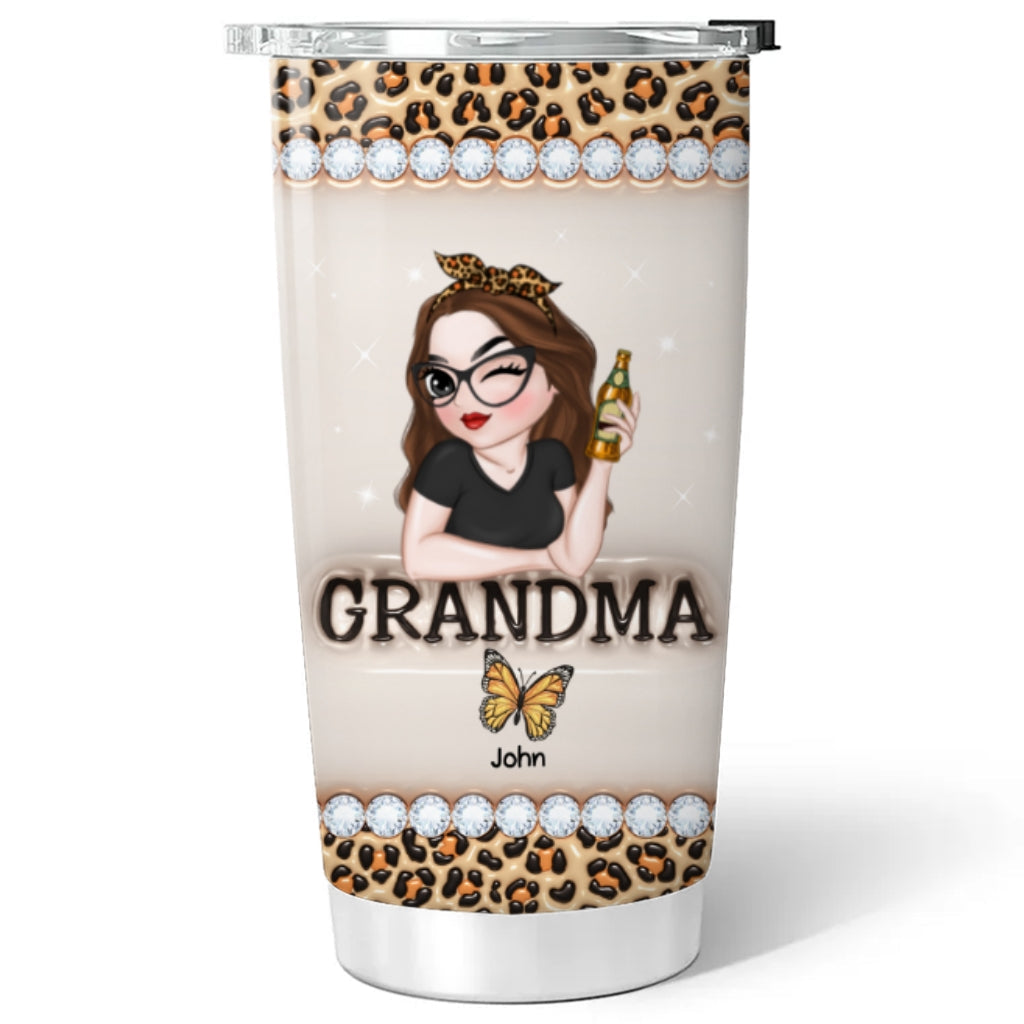 Grandma And Kids - Personalized Custom 3D Inflated Effect Tumbler