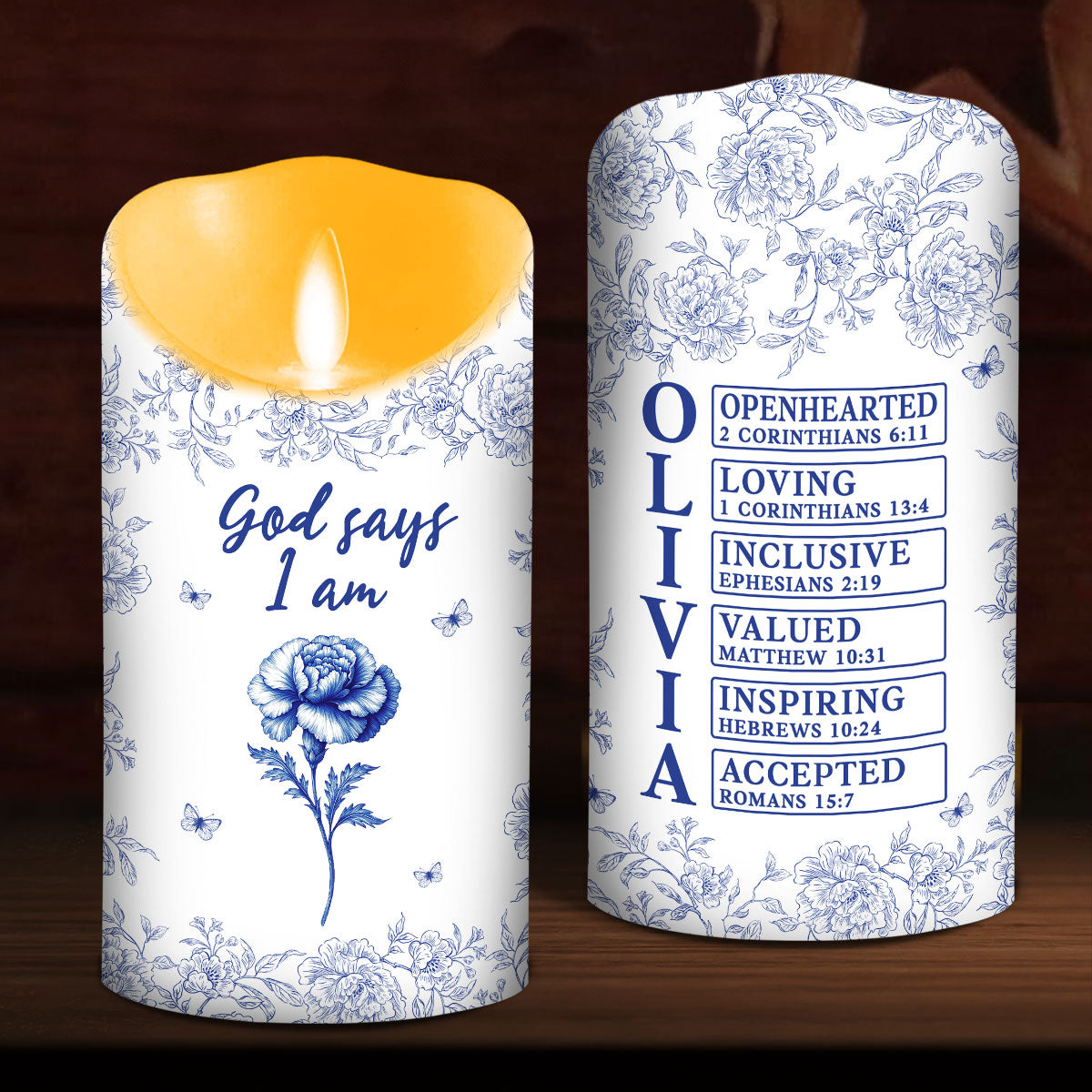 God Says I Am - Personalized Custom LED Candle