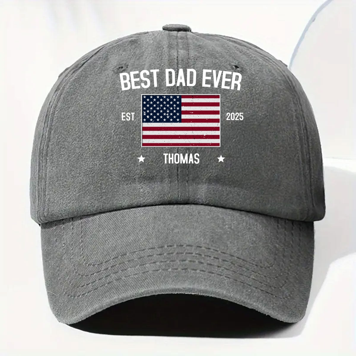 Dad Life Vibes - Personalized Custom Vintage Washed Denim Cap