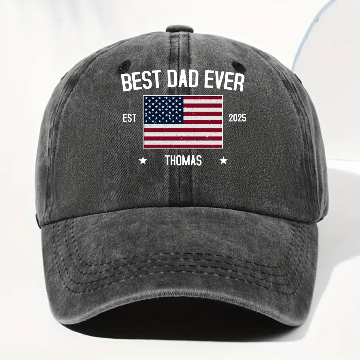 Dad Life Vibes - Personalized Custom Vintage Washed Denim Cap