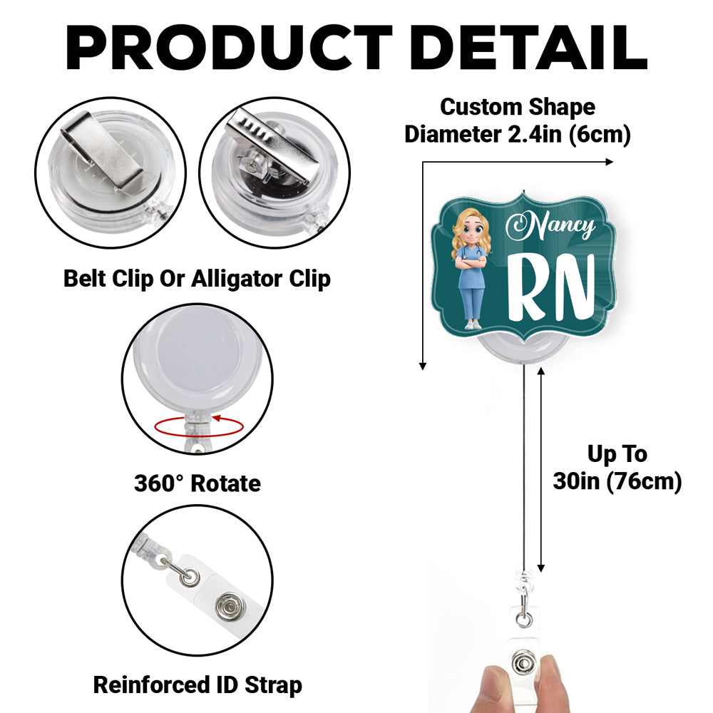 Proud To Be A Nurse - Personalized Custom Acrylic Badge Reel