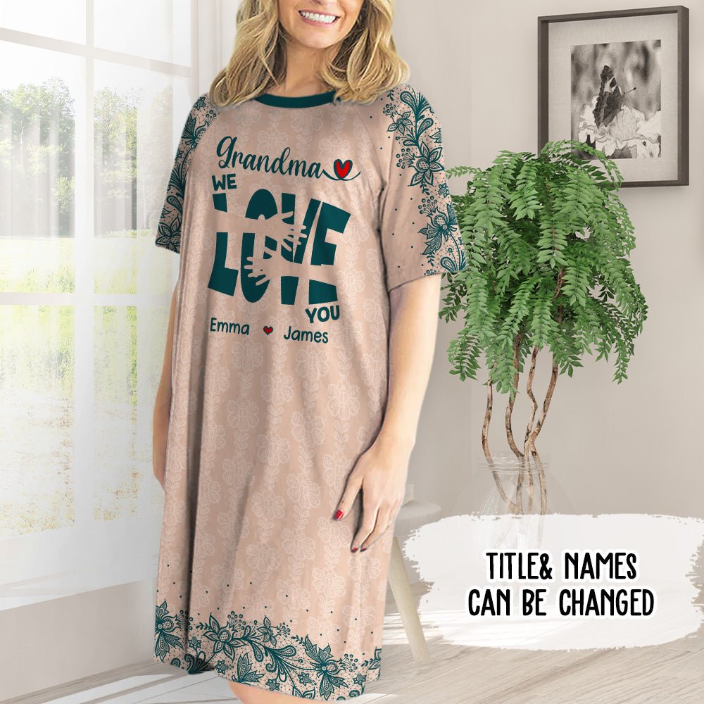 Kids Love Grandma - Personalized Custom 3/4 Sleeve Dress