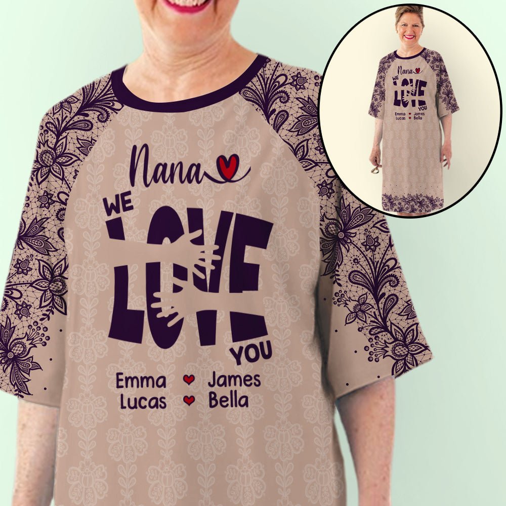 Kids Love Grandma - Personalized Custom 3/4 Sleeve Dress