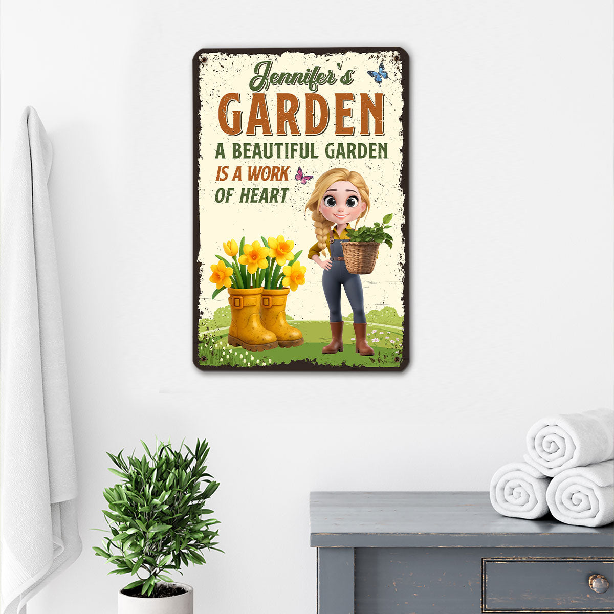 A Beautiful Garden - Personalized Custom Metal Sign
