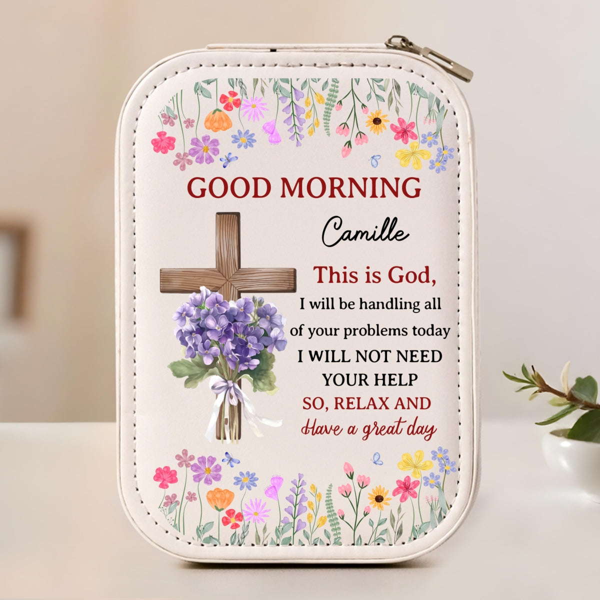 Good Morning This Is God - Personalized Custom Jewelry Box With LED Mirror